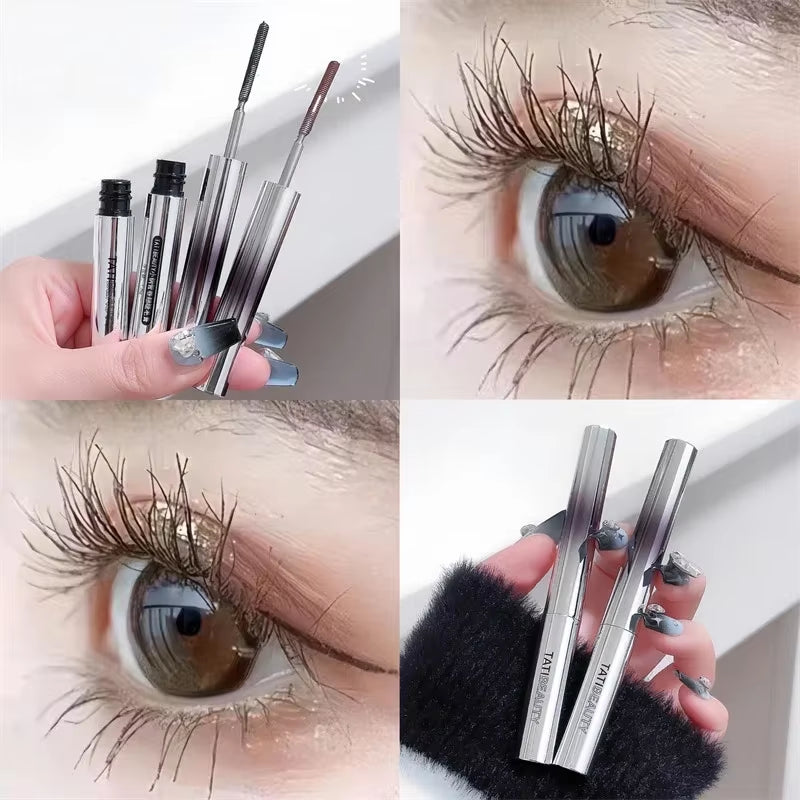 Metal Bar Type Head Mascara Waterproof Lasting Extra Volume Smudge-Proof Curling Lengthening Eyelash Extension Eye Makeup Tools